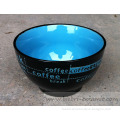 Antique Blue And Black Two Tone Color Logo Decal Artwork Hand Paint Decorative Ceramic Stoneware Bowls